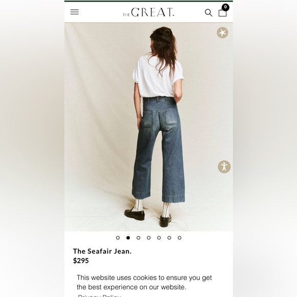 The Great. Wide Leg Seafair high rise jeans. Size 28. - Picture 4 of 7